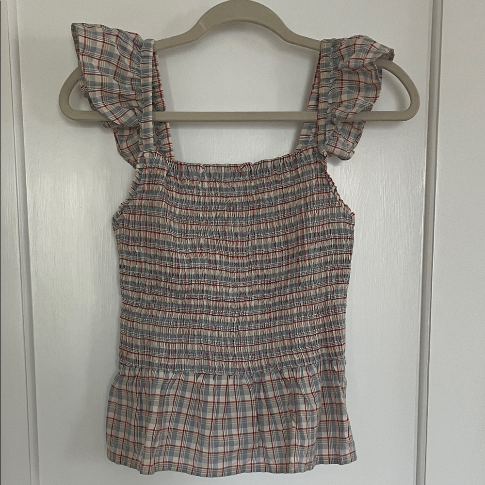 Madewell Women’s Lucie Multicolor Smocked Peplum Top